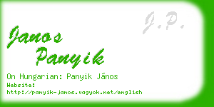 janos panyik business card